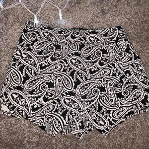 Navy and white paisley skort